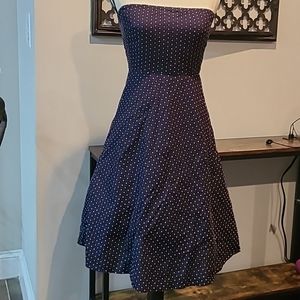 Women's J. Crew strapless polka dot dress, size Petite S